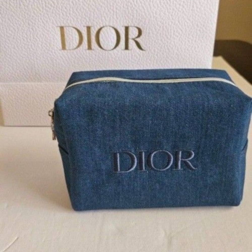 Dior Blue Cosmetic Bag